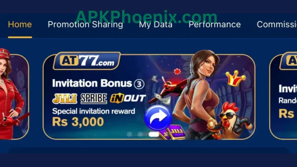 AT77 Game APK referral rewards of game for new users