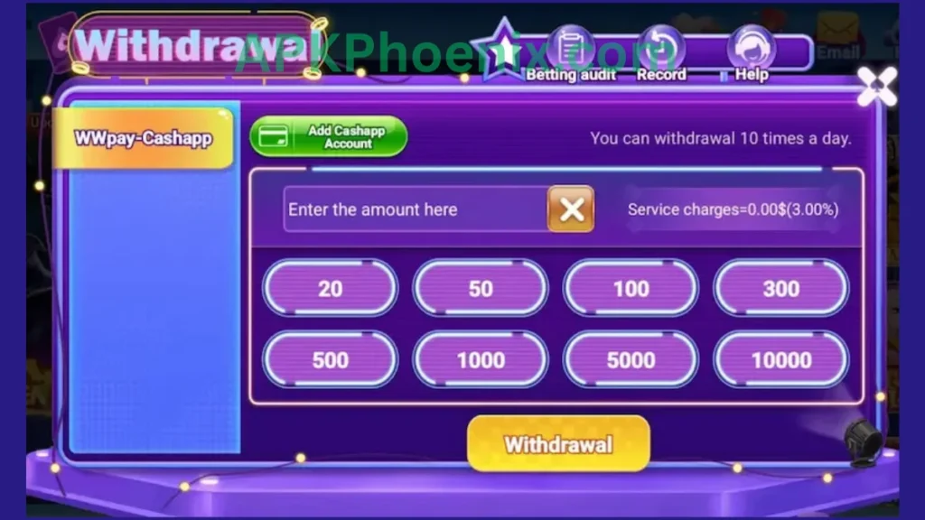 Happy Sky 777 deposit section of game