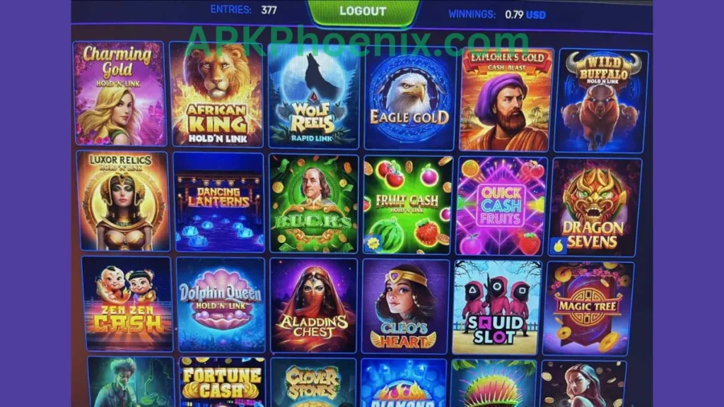 Magic City 777 APK internal interface and hot game section of application