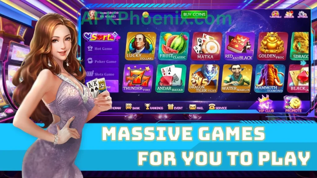 PH777 Game internal interface and jackpot winning games of application
