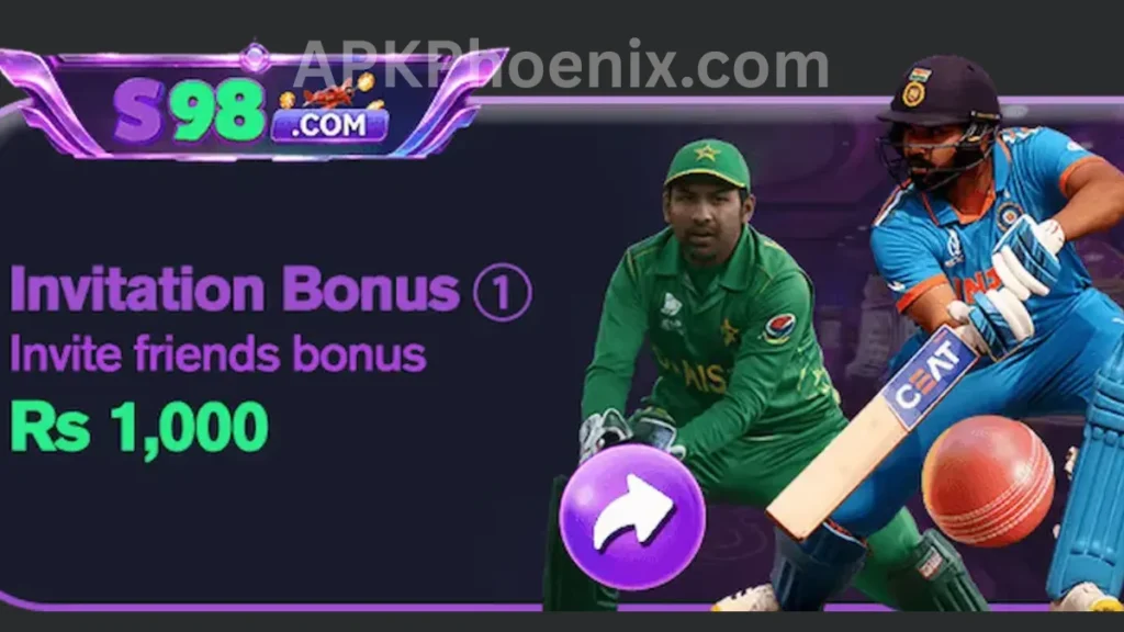 S98 Game APK invitational rewards for users on new invites