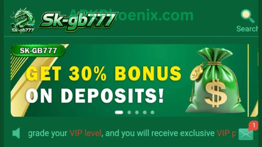 SKGB777 Game APK first time deposit bonuses of game for new users